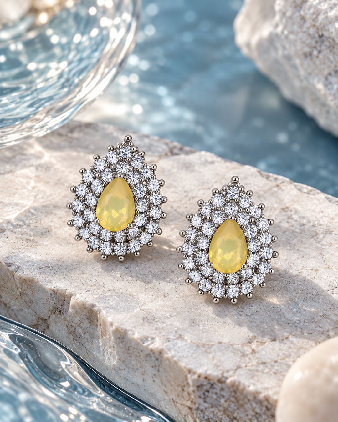 Yellow Crystal Earrings